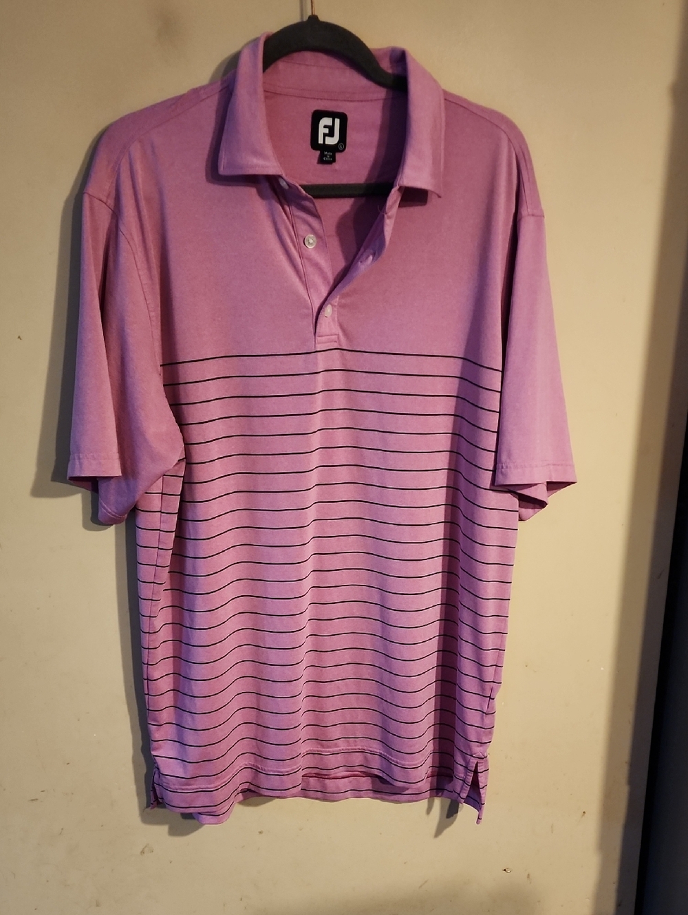 FootJoy Men’s Lavender Horizontal-Strip Polo